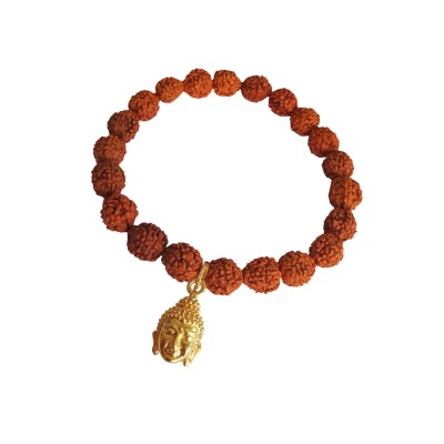 Buddha Face Charm Rudraksha Bracelet For Men